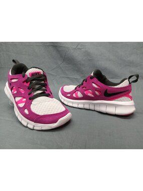 Nike Free Run 2 (GS) Sneaker Pure Platinum Black Sangria Girl Size 5 NEW IN BOX!